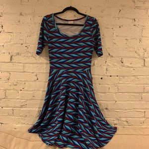 LuLaRoe Red and Blue Nicole Dress